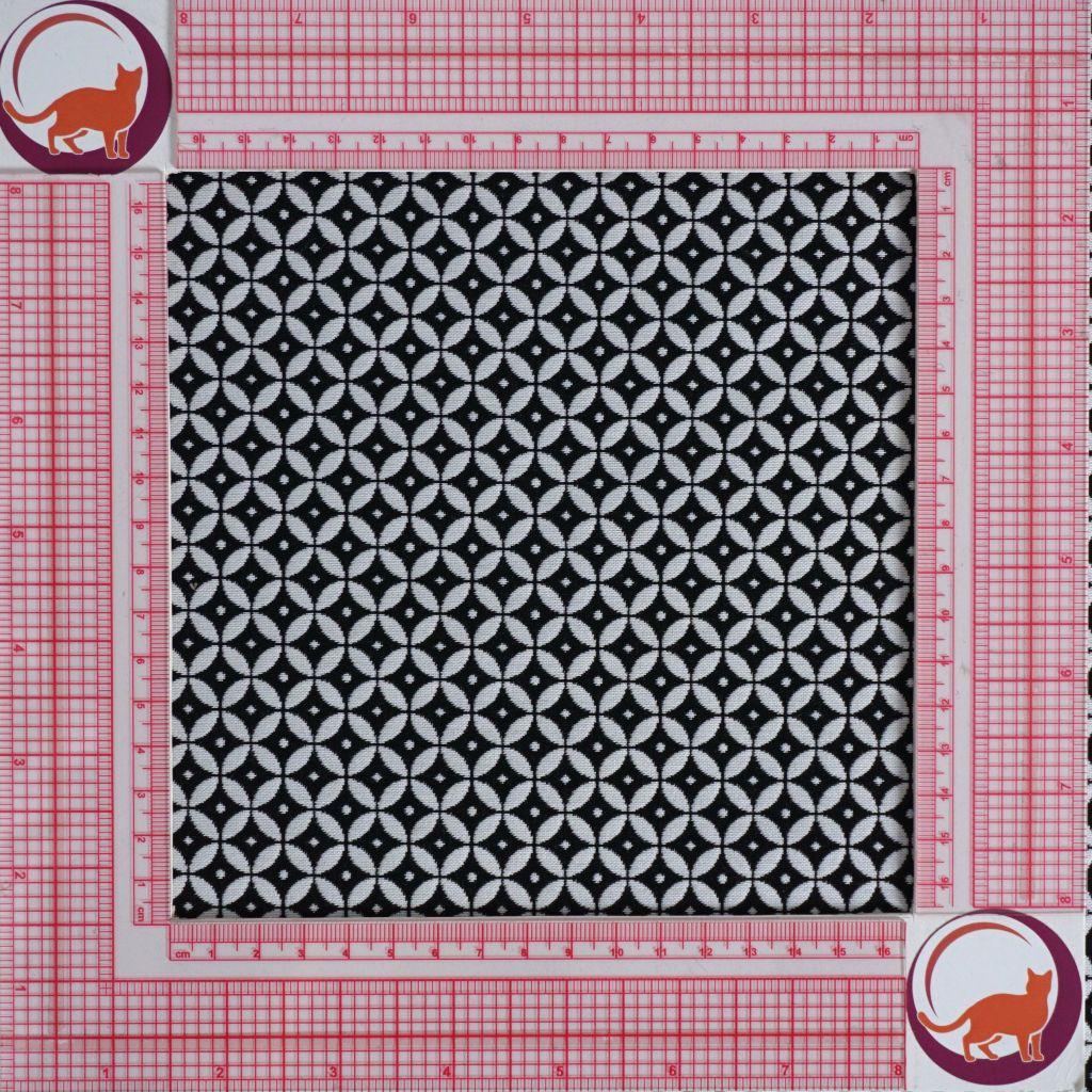 Bengaline Jacquard geometrisches Muster schwarz weiß